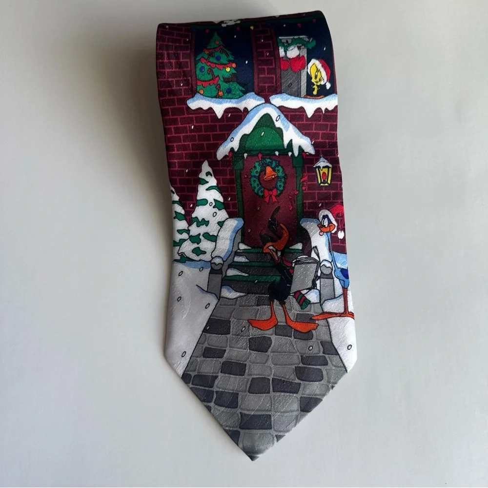 Looney Tunes Festive Bugs Bunny Christmas Holiday Tie